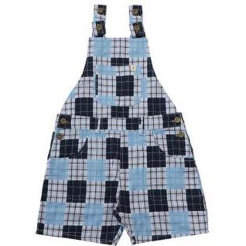 Me & Henry Bowline Woven Overalls | Navy Multi Plaid