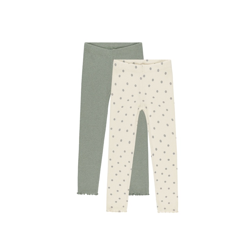 Play x Play Ribbed Leggings – Polka Dot, Eucalyptus