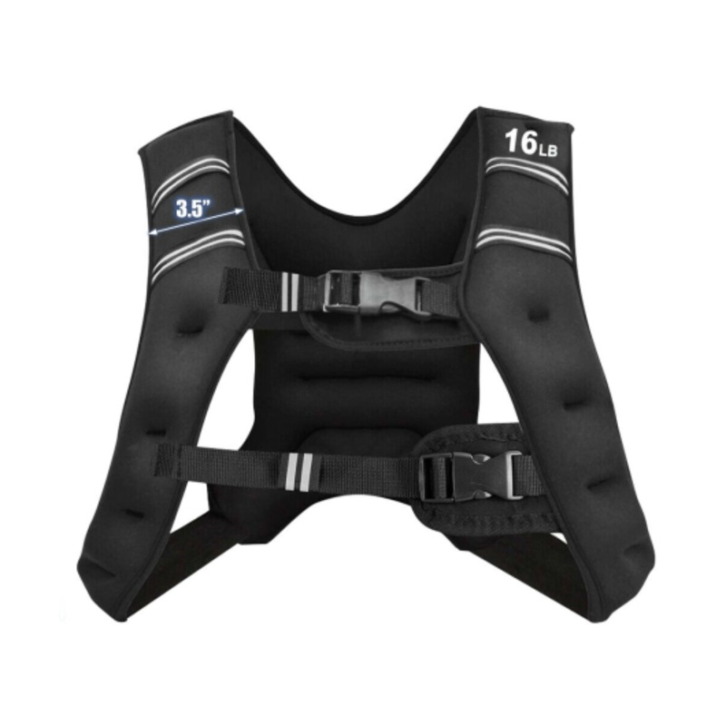 Workout Weighted Vest With Mesh Bag Adjustable Buckle-16 Lbs