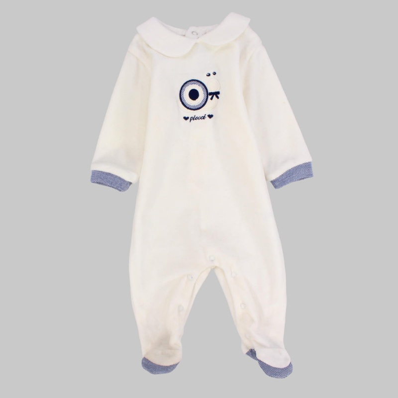 Blue Snail Long-Sleeved Baby Footie