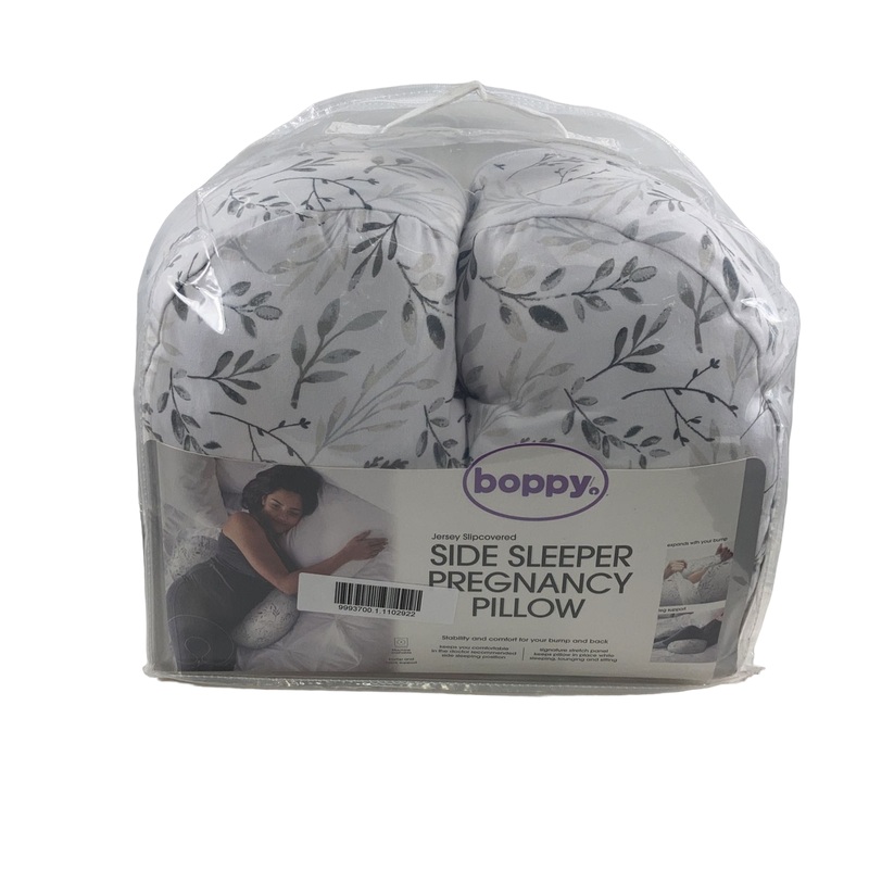 Boppy Side Sleeper Pregnancy Pillow, Gray Falling Leaves