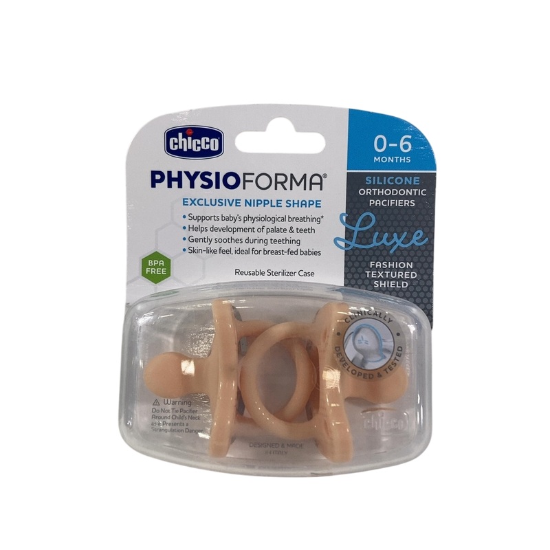 Chicco PhysioForma Pacifiers 2-Pack, 0-6 Months, Blush