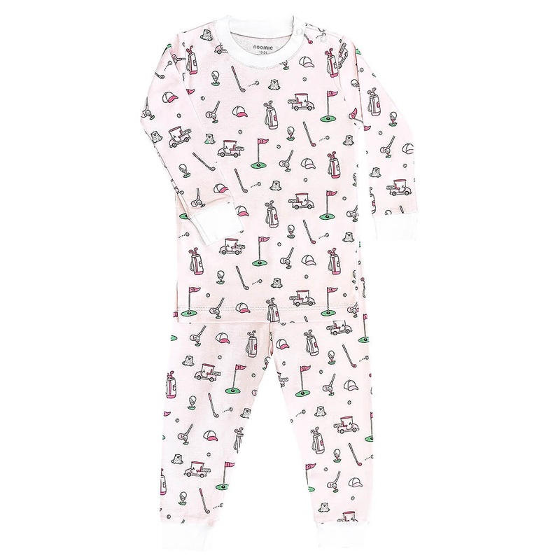Golf Two Piece Pajama in Pink
