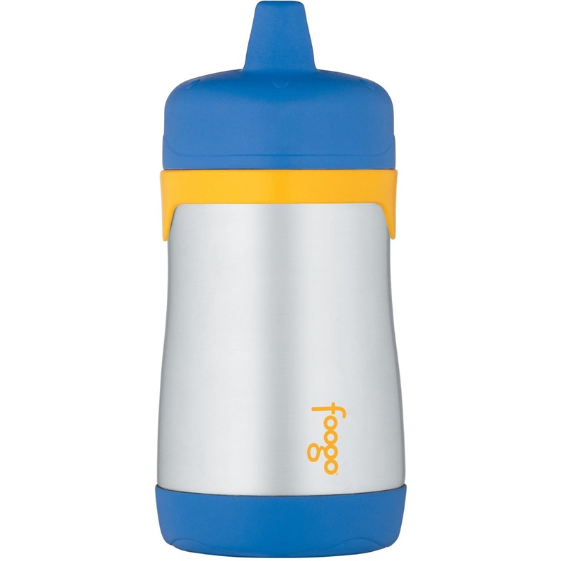 Thermos Foogo Leak-Proof Stainless Steel Sippy Cup – 10 Ounce – Blue/Yellow
