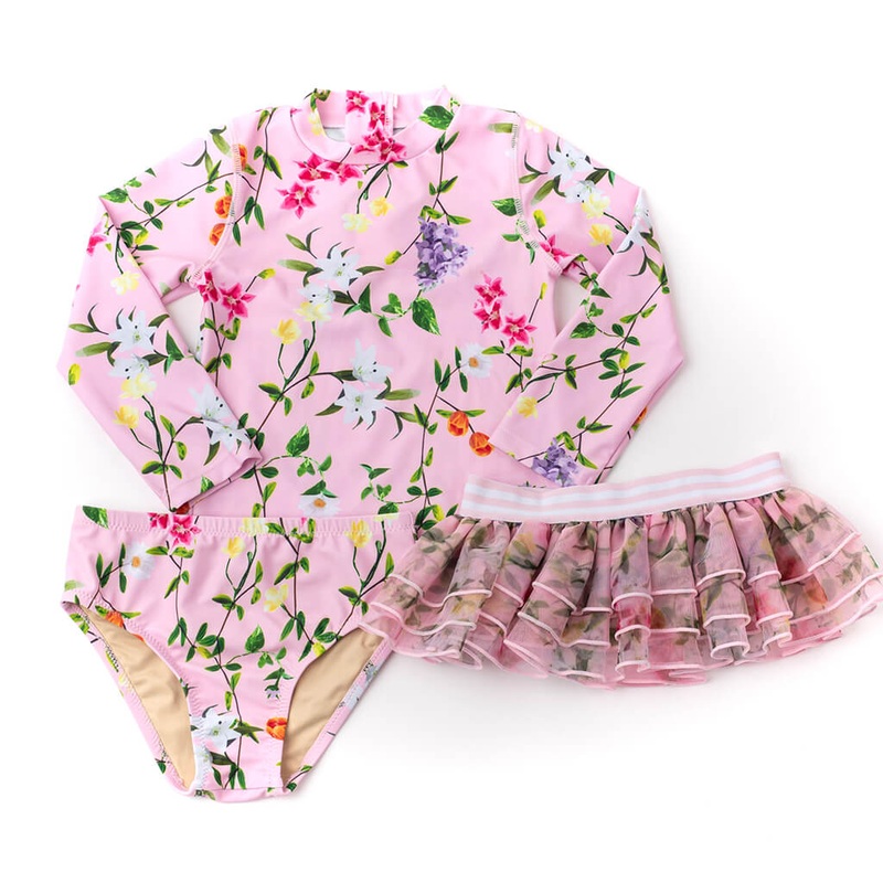 Rashguard and Tutu Set Wildflowers