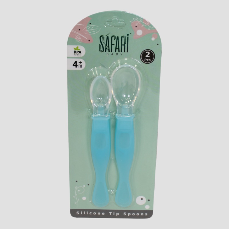 Safari Baby Silicone Double Feeding Spoon  Gentle & Easy for Little Hands