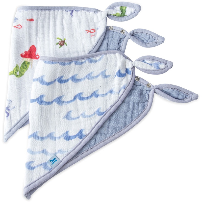 Little Unicorn Cotton Muslin Bandana Bib 2 pack – Mermaid
