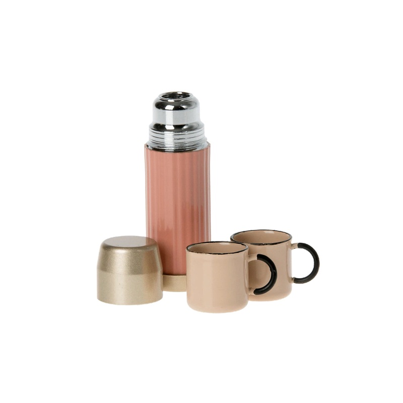 Maileg Thermos And Cups – Soft Coral