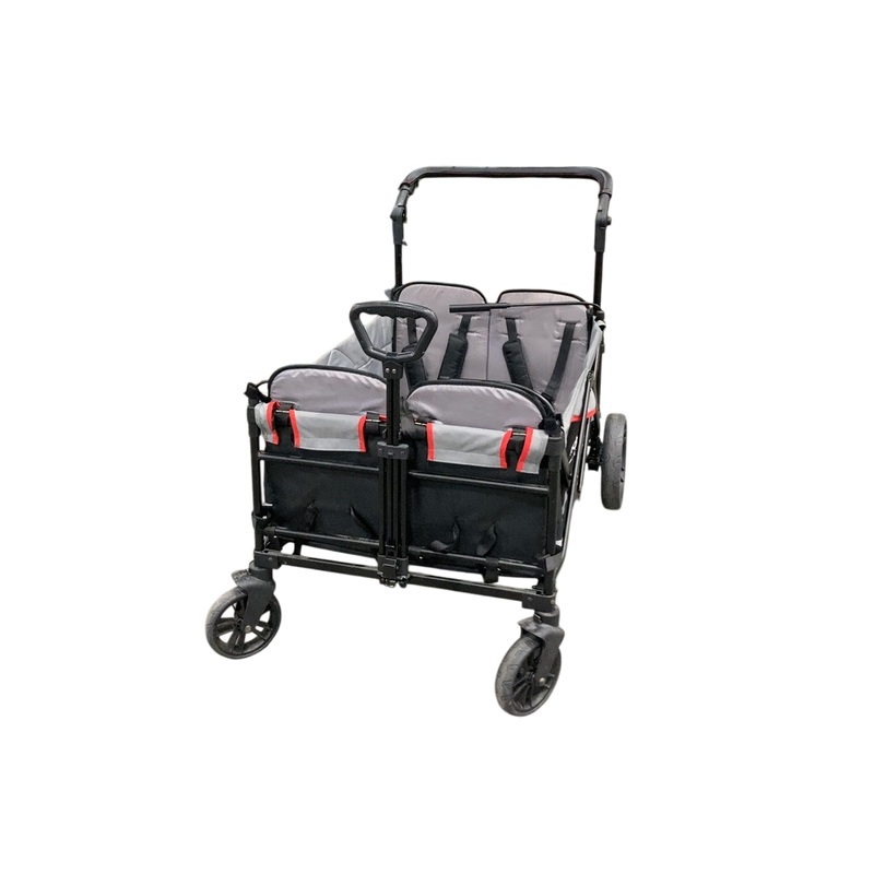 Wonderfold X4 Push & Pull Quad Stroller, 2021, Black/Red/Grey