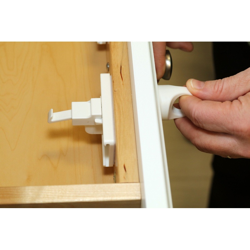 Adhesive Magnet Lock 4 Pack – White