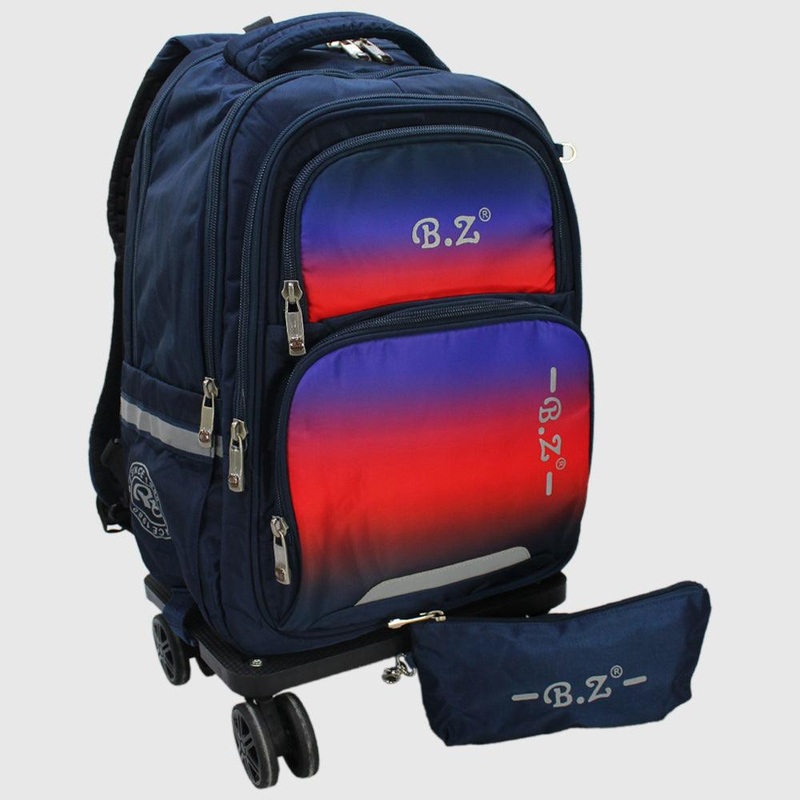 Faded Navy 18 Inches Trolley Backpack + Pencil Case