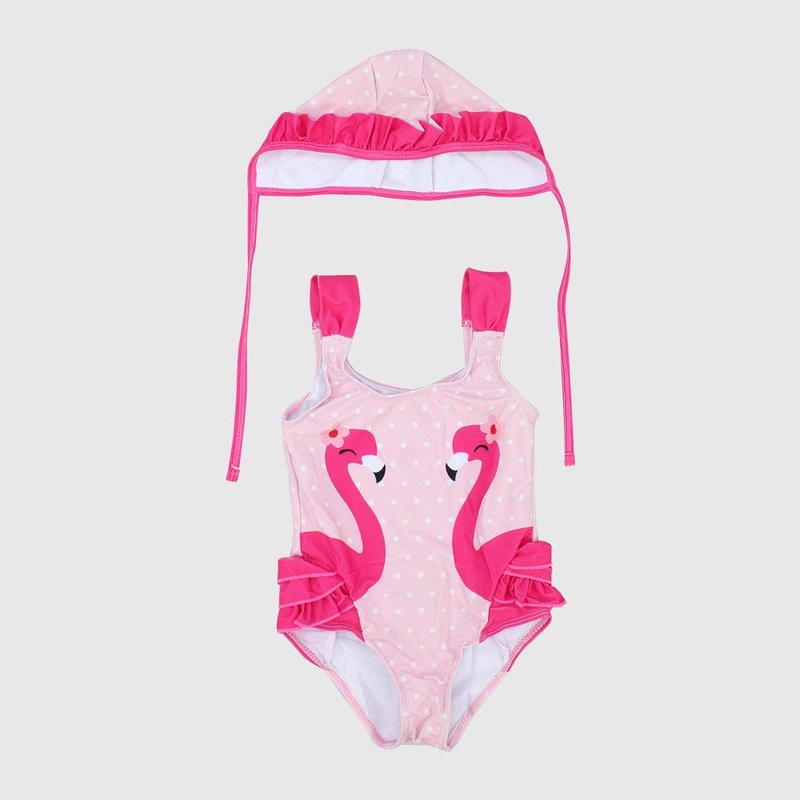 Happy Flamingo One-Piece Swim Suit