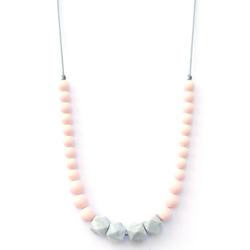 Loulou Lollipop Marble Silicone Teething Necklace – Pink
