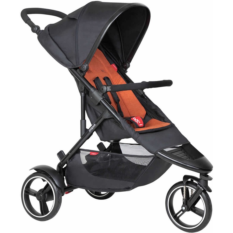 Phil & Teds Dot Stroller & Liner – Black/Rust
