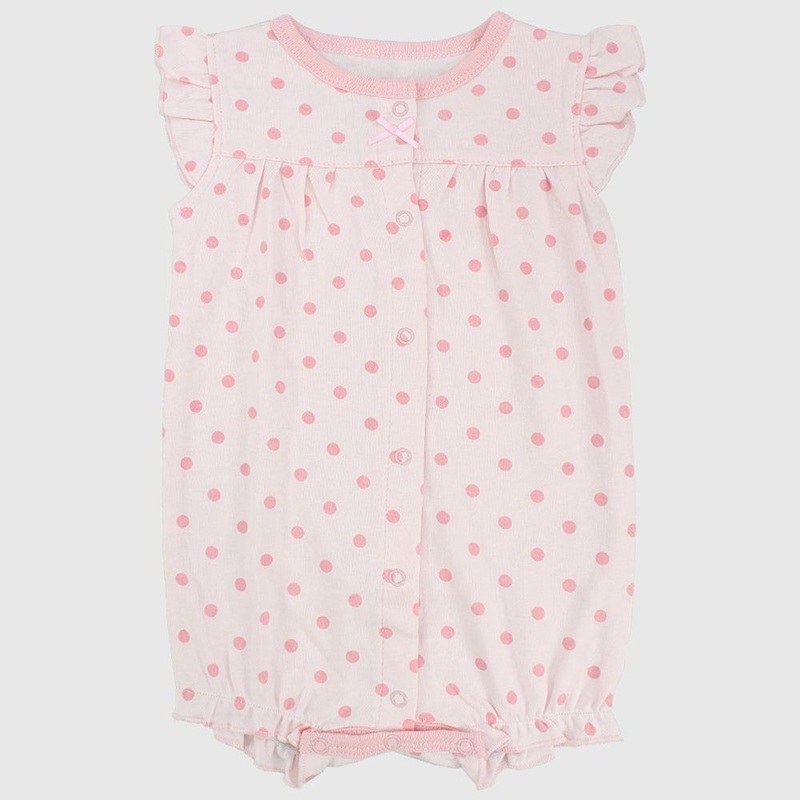 Polka Dots Ruffled Shoulders Romper