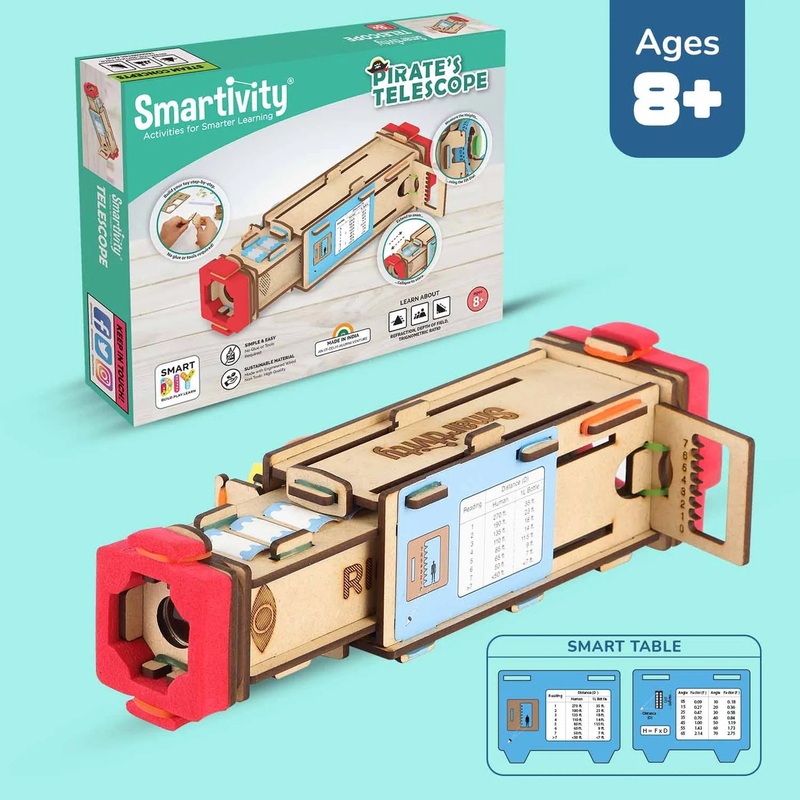 Telescope | Build-It-Yourself STEAM Kit | 8x Magnification | 8-15 years