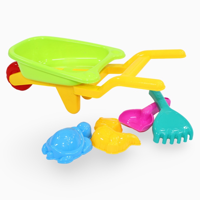 Beach Wheelbarrow Set  Green & Yellow