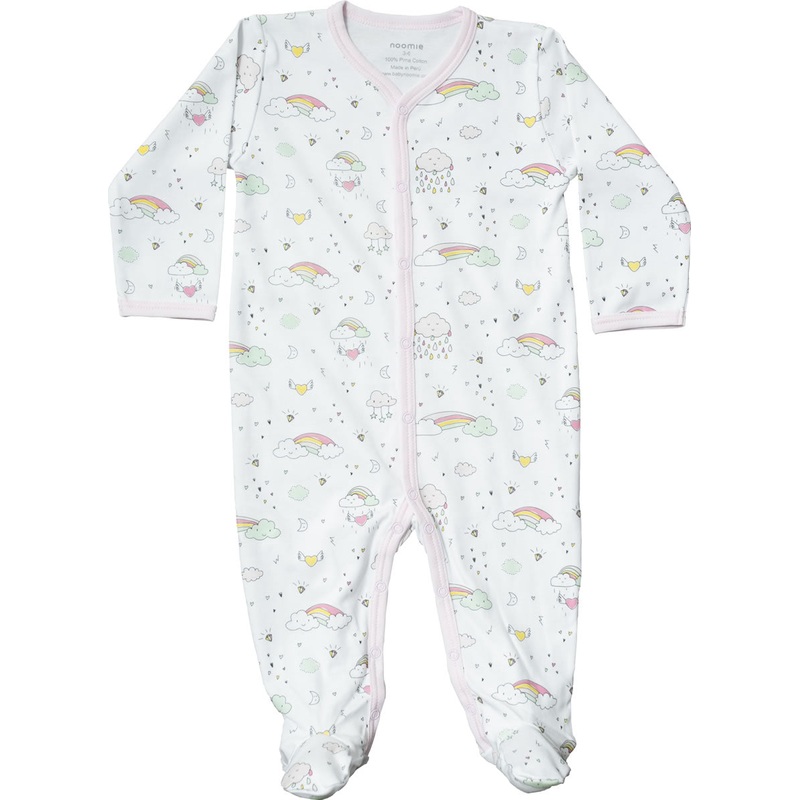Noomie Snap Footie – Rainbows (NB)
