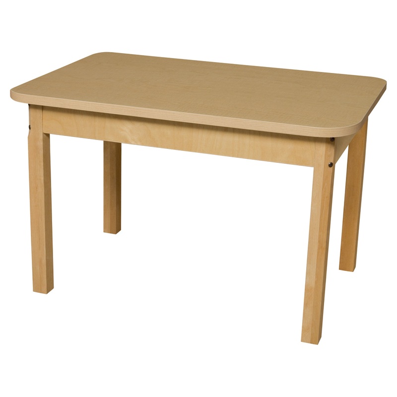 24″ x 36″ Rectangle High Pressure Laminate Table with Hardwood Legs- 20″