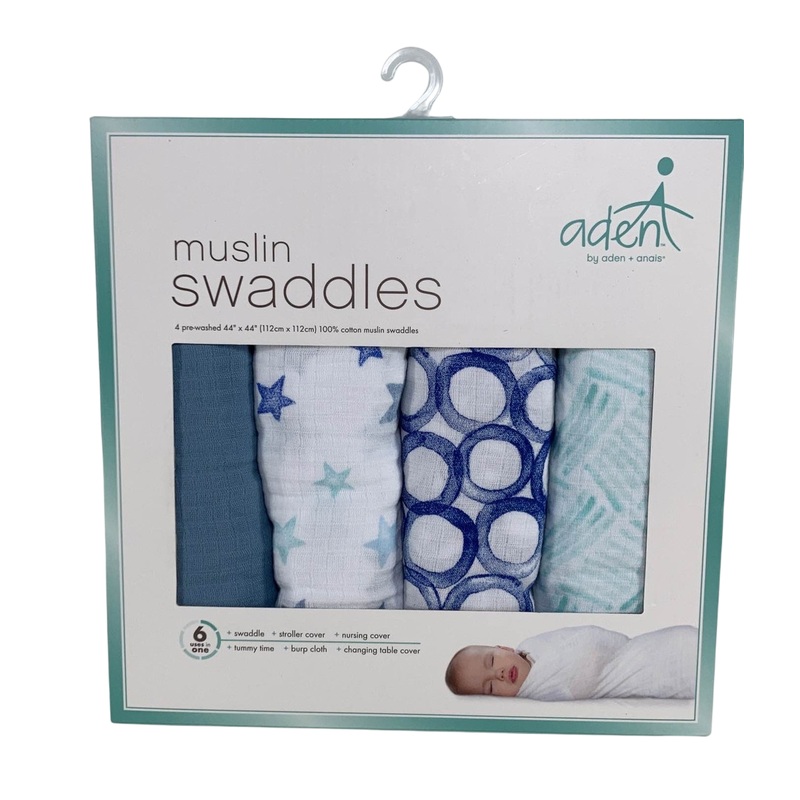 Aden + Anais Cotton Muslin Swaddle, 4pk, Rising Star