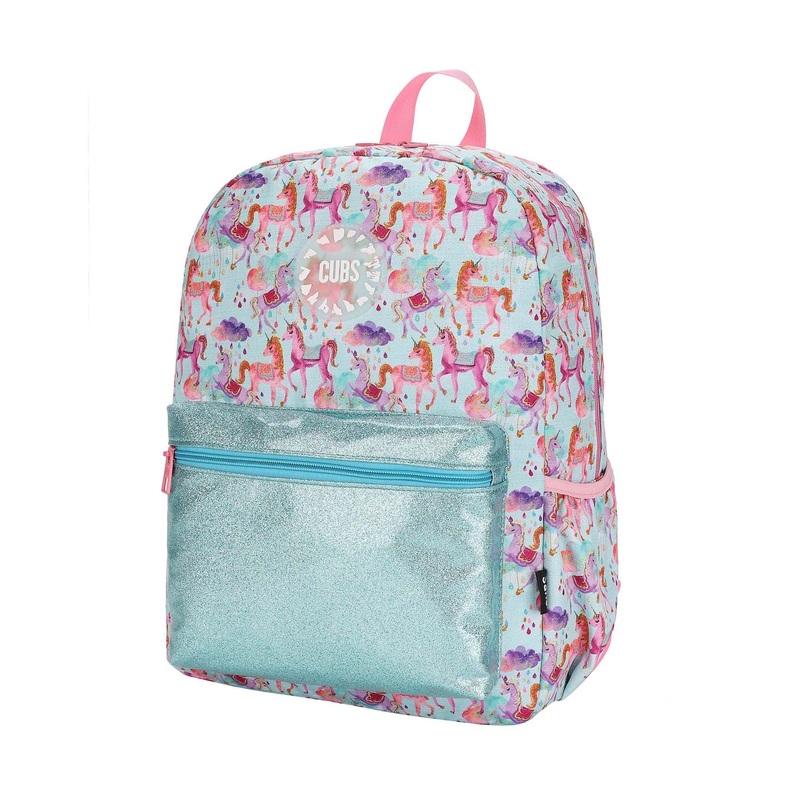 Cubs Baby Blue Baby Unicorn Glittery Junior Backpack