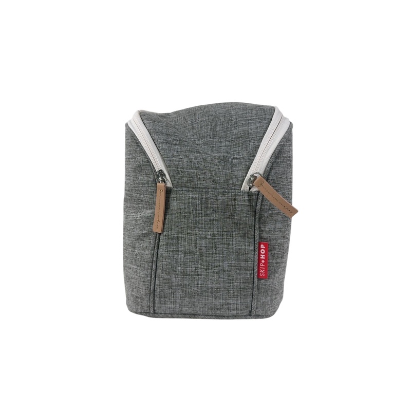 Skip Hop Grab And Go Double Bottle Bag, Grey Melange