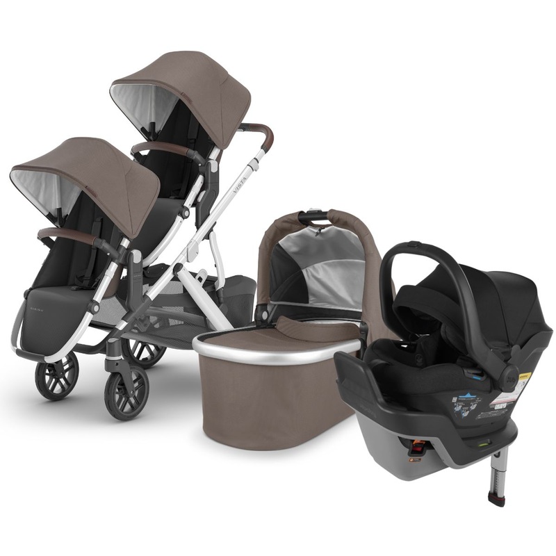UPPAbaby VISTA V2 Double Stroller + MESA MAX Travel System Bundle with Rumble Seat V2+ – Theo / Jake