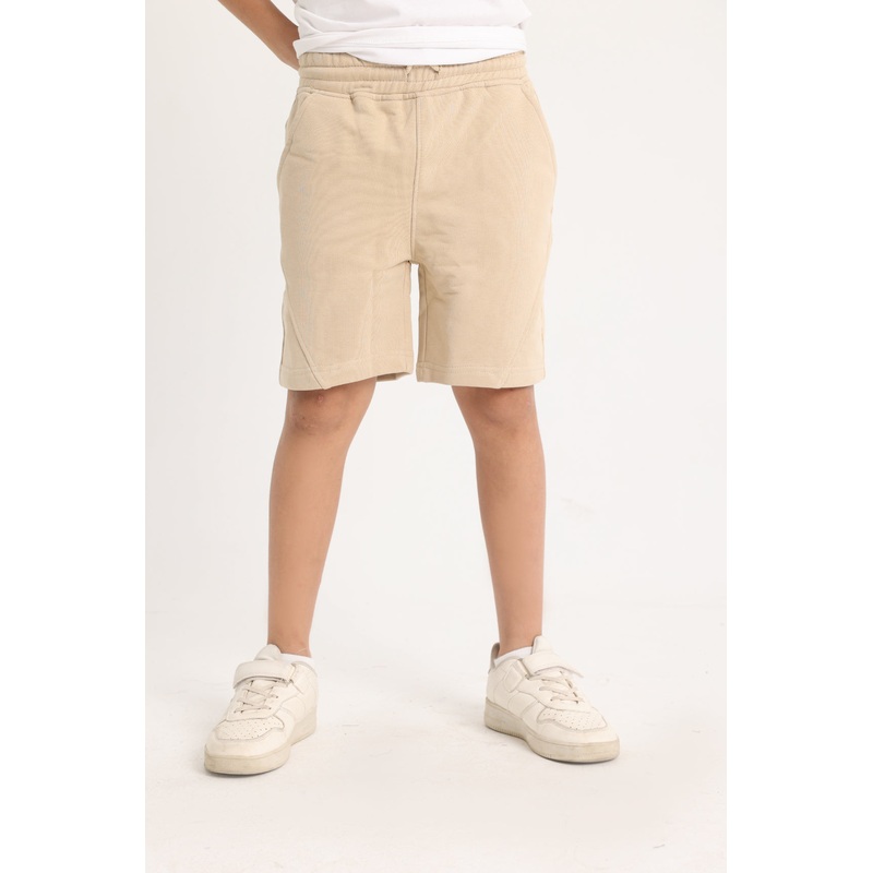 Unisex Beige Cotton Shorts