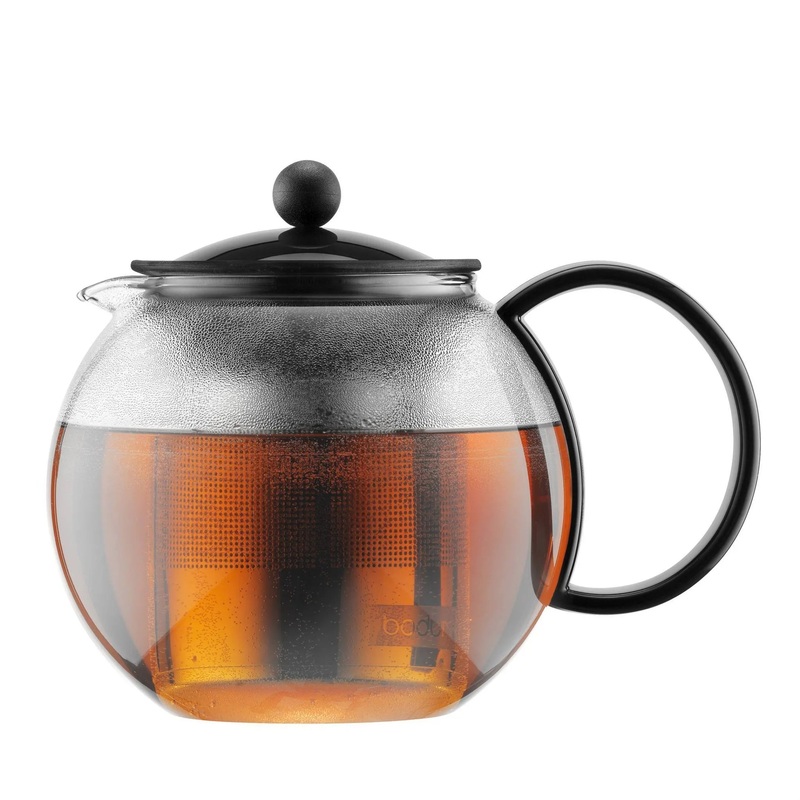 34oz Assam Tea Press with Stainless Steel Filter: Glass Teapot & Infuser