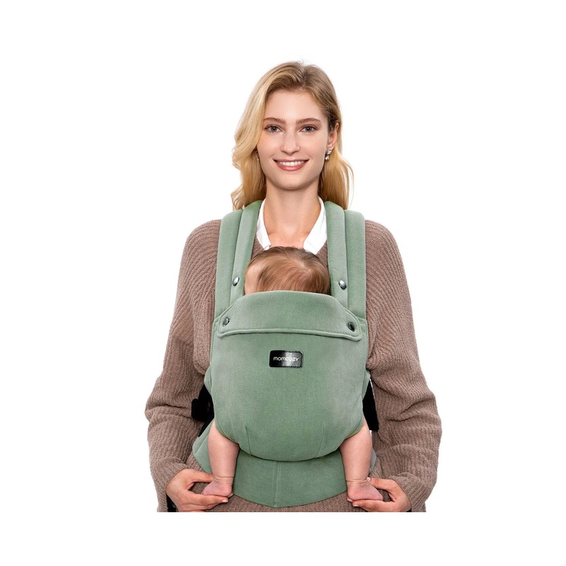 Baby Carrier with Natural Cotton Linen – Sage Green