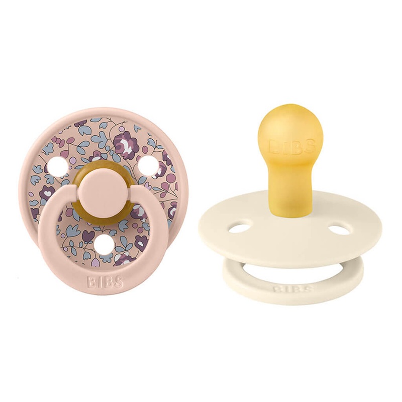 Bibs Natural Rubber Pacifier Liberty Eloise 2-Pack Blush Mix