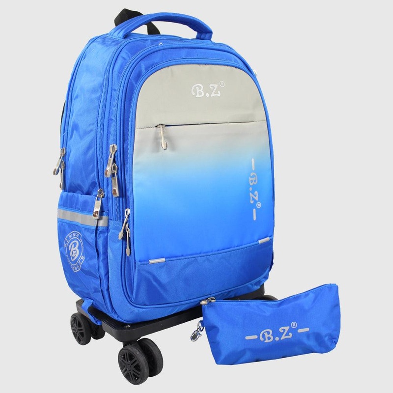 Blue 20 Inches Trolley Bag+ Pencil Case