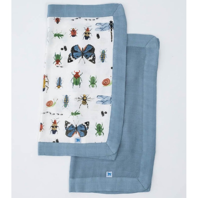 Little Unicorn Deluxe Muslin Security Blanket, 2 Pack – Bugs + Spruce
