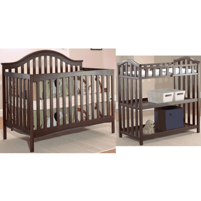 SB2 Lynn 2 Piece Nursery Set in Merlot – Crib & Dressing Table