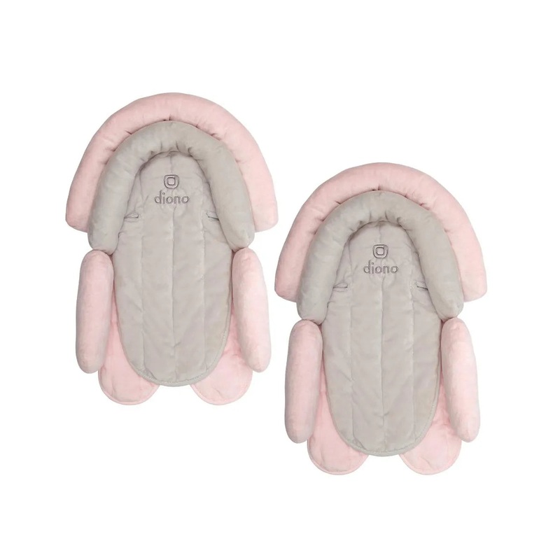 Cuddle Soft 2-In-1 Head Support With Chest Pads – Gray/Pink (Pack of Two)