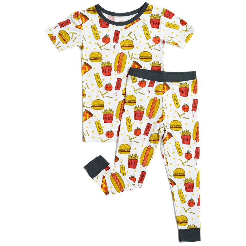 Little Sleepies Two-Piece Short Sleeve Bamboo Viscose Pajama Set – Fast Foodie, 2T