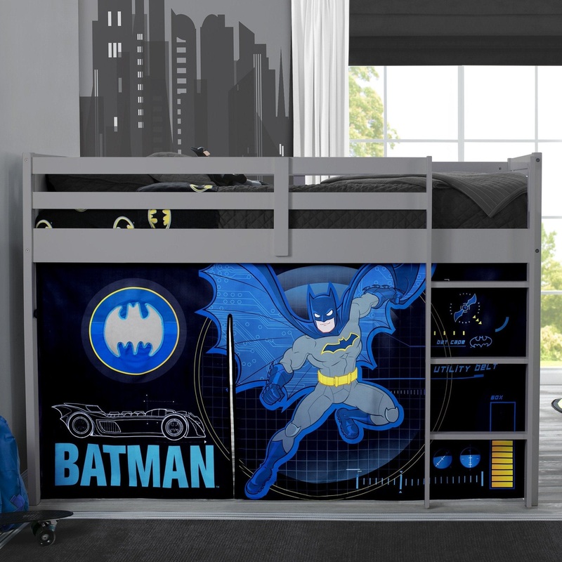 Batman Loft Bed Tent – Curtain Set for Twin Loft Bed (Bed Sold Separately)