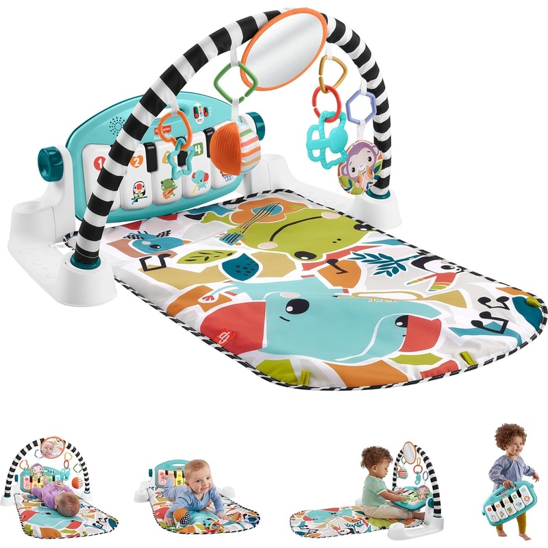Fisher Price Glow And Grow Kick And Play Piano Activity Mat, New Blue