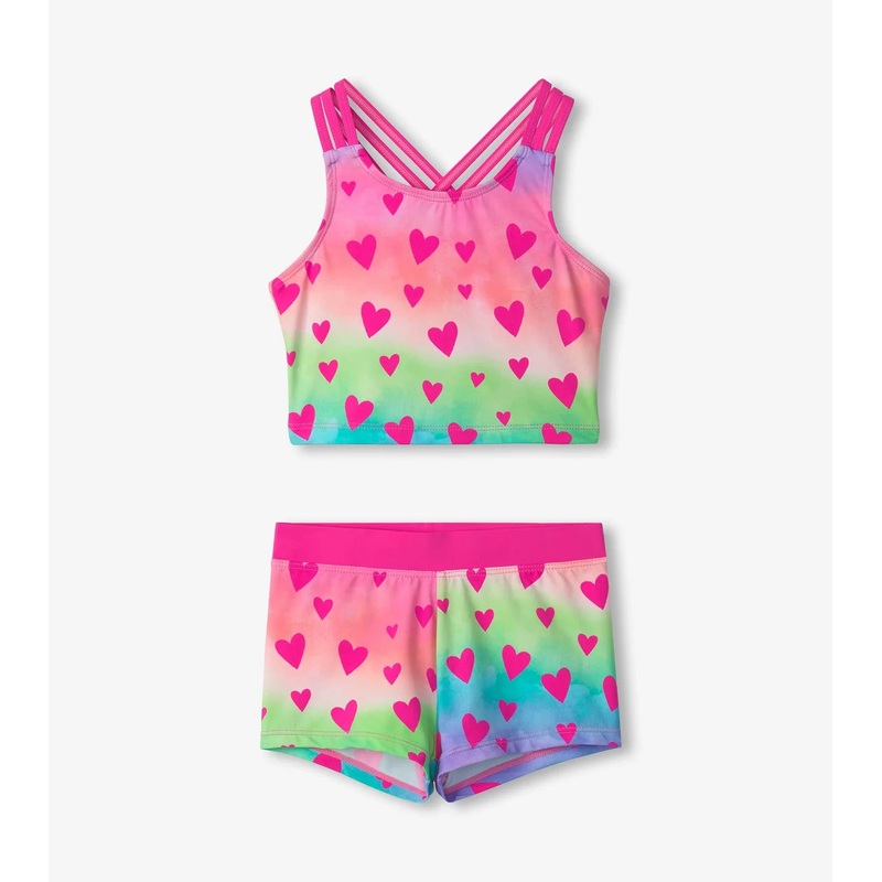 Hatley Girls Kaleidoscope Hearts Two-Piece Short Swimsuit