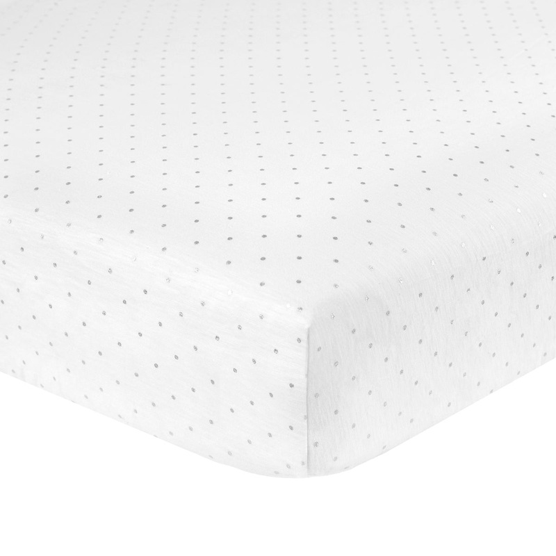 Just Born Sparkle Crib Sheet – White