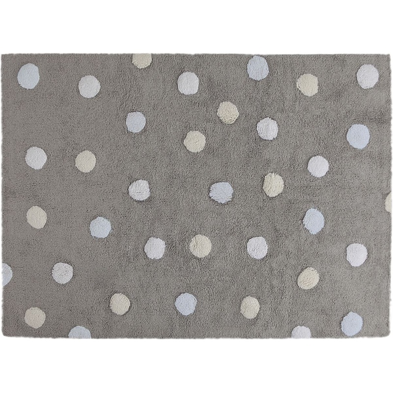 Lorena Canals Tricolor Polka Dots Rug – Blue (4′ x 5′ 3″)