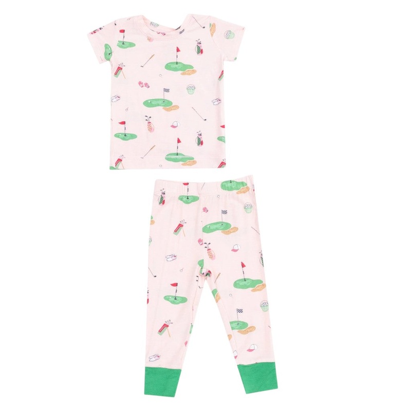SS Pajama Set Golf Things Pink