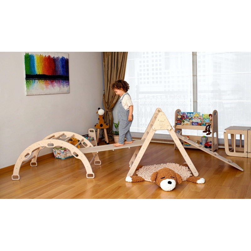 5 Pieces Climbing Set – Climbing Triangle / Arch Rocker, XL Pillow, and 2 Ramps