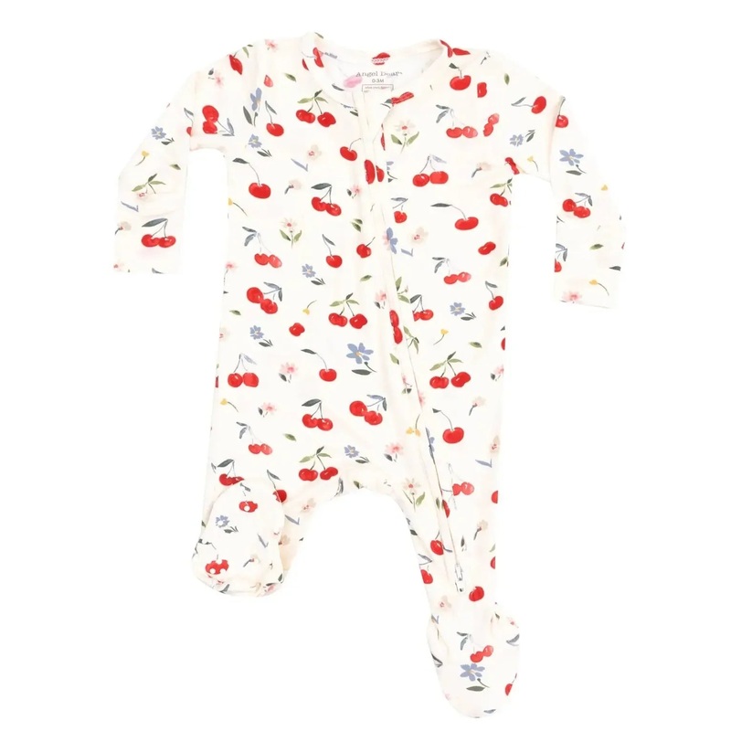 Angel Dear – Two-Way Zipper Footie – Watercolor Cherries