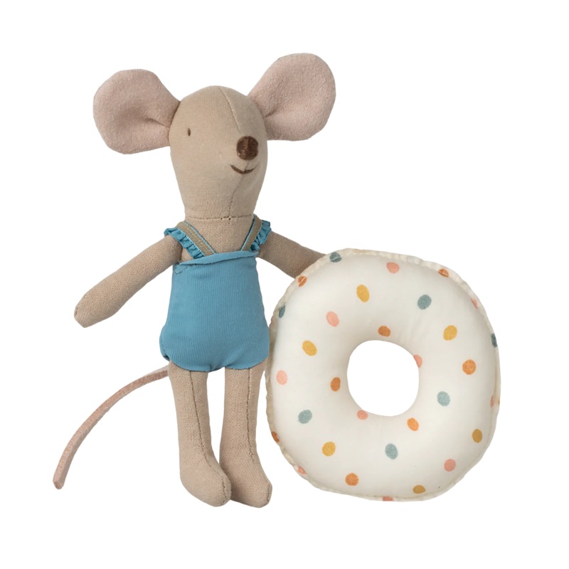 Maileg Beach Mouse With Float – Little Sister Multi Dot