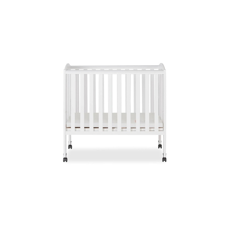 2-in-1 Portable Folding Stationary Side Crib – White