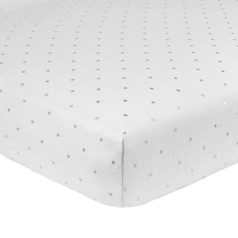 Just Born Sparkle Crib Sheet – Gray