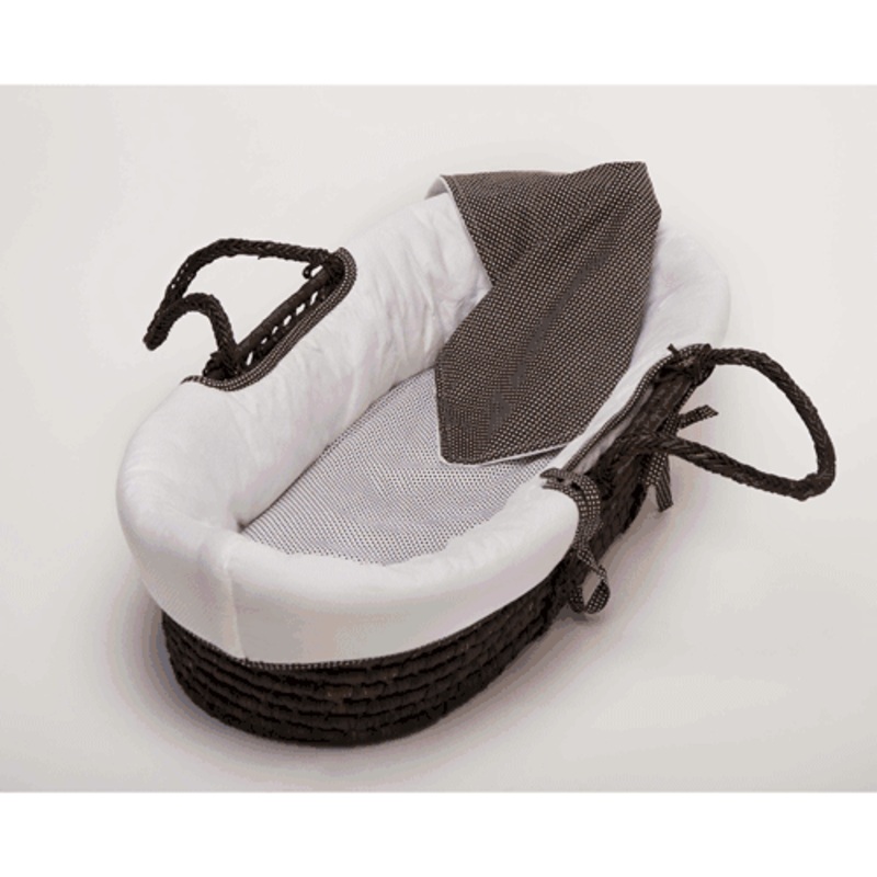 KidsLine Tiddliwinks Brown Dot Moses Basket