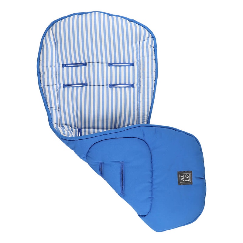 Long Stroller Mat Stripes Blue