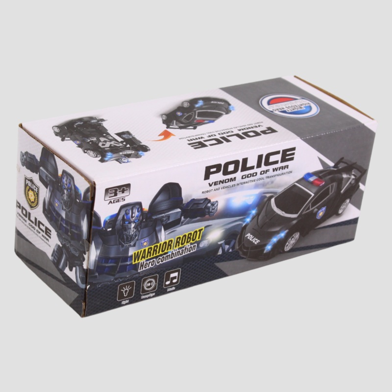 Police Transform Robot Car Toy  Black